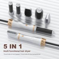 Secador de pelo caliente 5 en 1 AEVYVKV Multifuncional para peluquería, reemplazo de cabeza, plancha de pelo, rizador, secador de pelo de doble uso - details 0