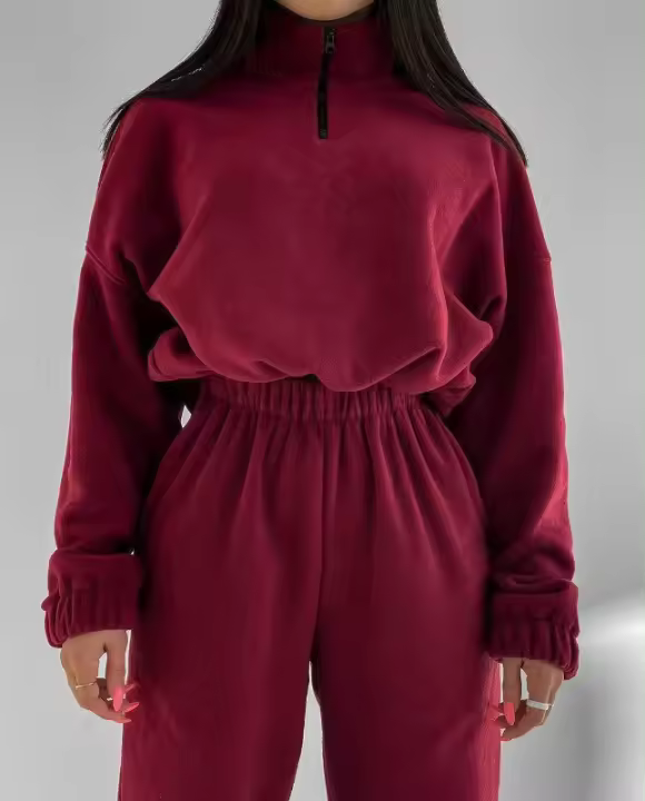 2025 primavera y otoño nueva ropa de mujer moda casual suelta cremallera cuello alto suéter conjunto de dos piezas. - 1