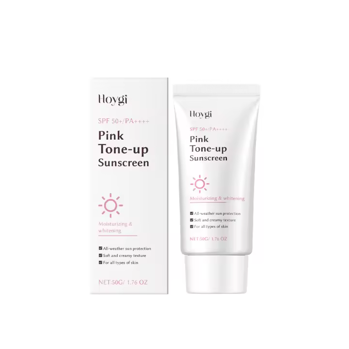 HOYGI Crema Protectora Diaria de Aislamiento Suave para Exteriores de Verano con Textura Hidratante e Iluminadora Rosa. - 1