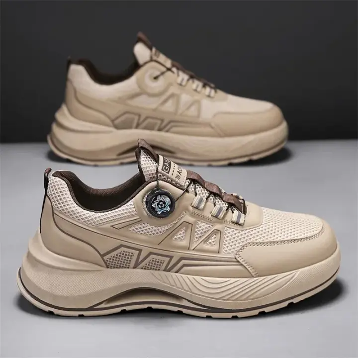Zapatos para correr con hebilla giratoria para hombre, zapatillas gruesas a la moda para mujer, calzado para correr con parte inferior gruesa Unisex, calzado sin cordones para exteriores para niños - 1