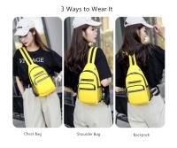 Fengdong-Mochila pequeña para hombre, mini bolso cruzado deportivo, bolsa de pecho unisex, bolsa de nailon impermeable - details 1