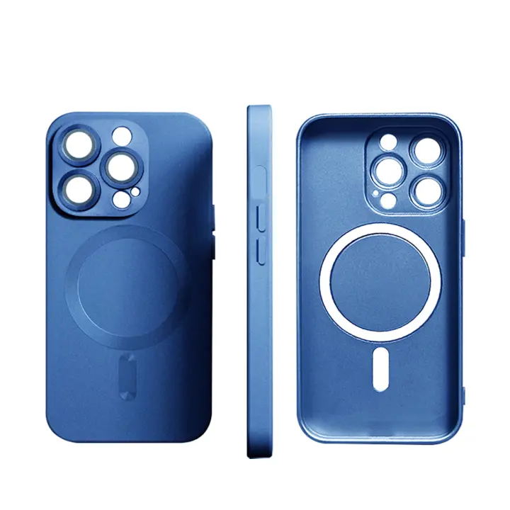 Funda de teléfono de carga inalámbrica de lujo para Apple iPhone 16 15 11 13 12 14 Pro Max Plus para Magsafe fundas magnéticas mate cubierta de lente - 1