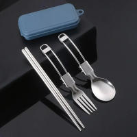 Cuchara de Vendaje de Acero Inoxidable 304 Creativa Utensilios de Comedor Portátil para Exteriores Cuchara Plegable de Viaje Gear de Camping - details 0