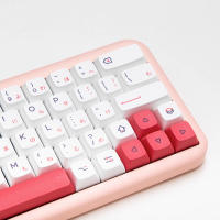 Teclado de dibujos animados blanco Simple XDA PBT, sublimación de tinte para juegos mecánicos personalizados, Kit de teclas resistentes al desgaste, 126 - details 7