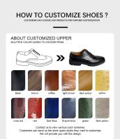 Hombres de cuero marrón de moda, zapatos de hombre transpirables de piel de vaca de capa superior, nuevo estilo cómodo, zapatos de patrón sólido de moda - details 1