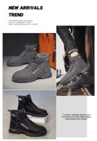 Botas Martin altas para hombre, zapatos de seguridad transpirables, impermeables, antideslizantes, para deportes de invierno, suela de goma, novedad de 2025 - details 1