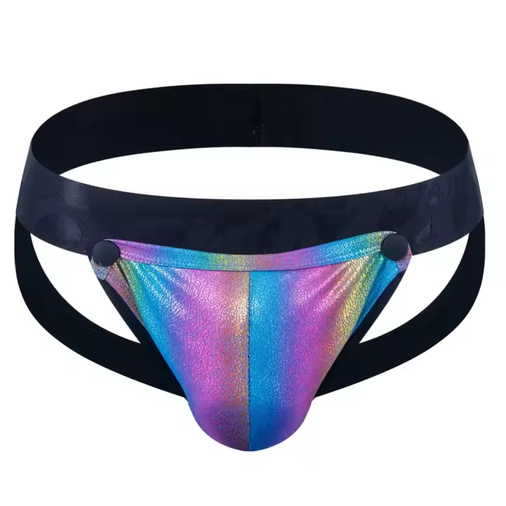 Arnés de piel sintética para Hombre, suspensorio de Bondage, fetiche Gay, ropa interior Sexual para discoteca, bolsa extraíble - 1