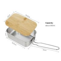 Fiambrera Portátil para Picnic al Aire Libre, juego de Cocina de Acero Inoxidable para Camping, Tajadera de Madera de Bambú - details 3