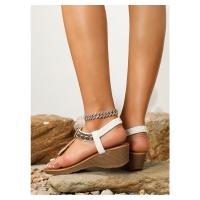 Sandalia de Cuña Mujer 2025 Boho Chic con Cristales - Plataforma Cómoda para Playa, Fiesta y Diario, Zapatos de Verano Elegantes Moda Primavera-Verano - details 15