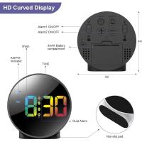 Reloj despertador digital L, pantalla curva HD colorida, fuente de alimentación de batería/USB, brillo estable de 4 niveles. - details 3