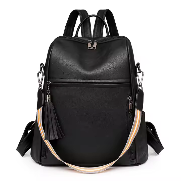 Mochila de Cuero de pu para Mujer, bolso de mano informal, bolso de viaje, bandolera - 1