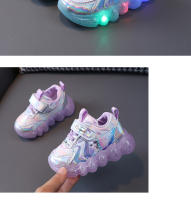 Iluminación niñas zapatillas de deporte de cuero antideslizante suela suave pequeña niña de dibujos animados princesa zapatos de suela suave antideslizante niño zapatos de bebé - details 9