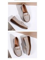 Zapatos de mujer de primavera nuevo estilo Mocasines de cuero genuino, punta redonda, planos, antideslizantes, suela suave Comodidad individual para mujeres de edad media y mayor - details 12