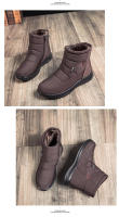 Zapatos de algodón, tacones planos bajos informales, botas de nieve de tubo corto de invierno para mujer, talla grande, zapatos para mamá - details 14
