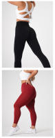 Mallas sin costuras para mujer, pantalones de Yoga de cintura alta, ropa de gimnasio, Leggings de licra, trajes de entrenamiento suaves, sólido, nuevo - details 2