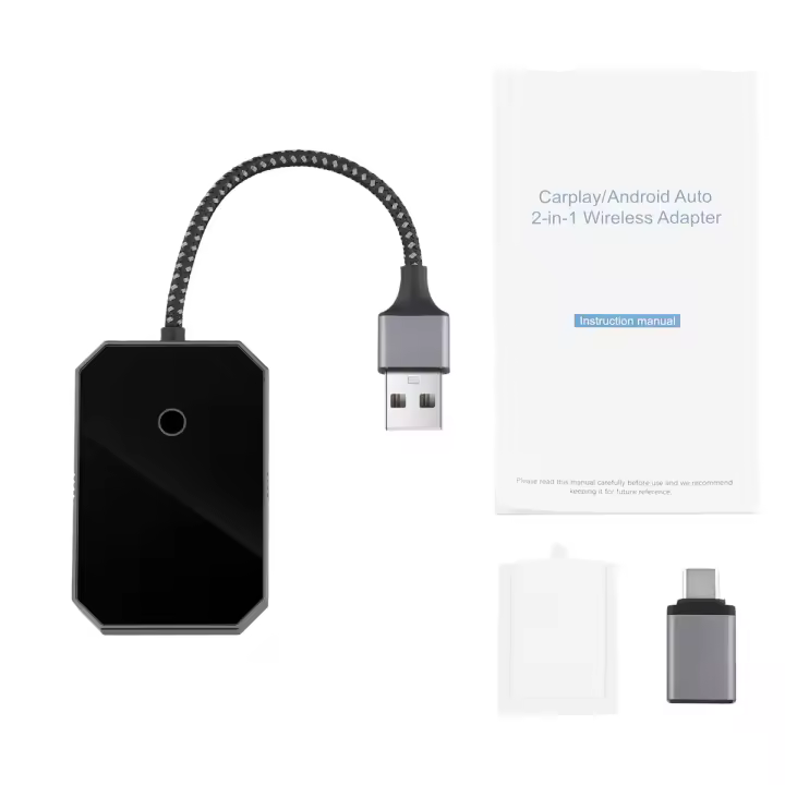 Adaptador Carplay inalámbrico 2 en 1 para coche, caja Carplay con cable, Android - 1