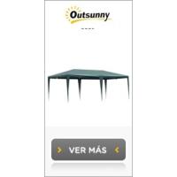 Carpa de Jardín Desmontable de Exterior 3x3m, Techo Doble, Mosquiteras Laterales, Impermeable Anti-UV para Patio Terraza - details 14