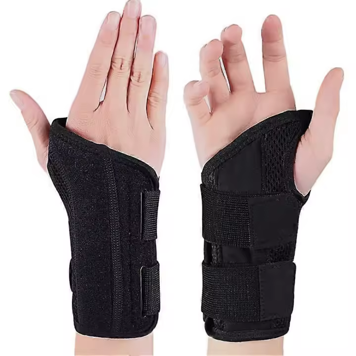 Muñequera transpirable con estabilizador de férula de metal para hombres y mujeres, muñequera ajustable para artritis, tendinitis, esguince - 1