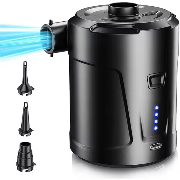 Bomba de aire eléctrica inalámbrica portátil, inflador de colchón inflable y desinflador, bomba de piscina para barcos de Camping - 1