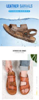 Nuevo exterior sandalias de cuero transpirable zapatillas de cuero genuino suela de tendón de ternera zapatos de playa hombres conducción - details 8