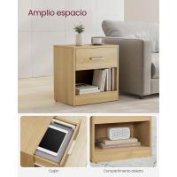 Mesa de Noche de Juego de 2 Diseño de Cajón Abierto Ideal para Dormitorio, Sala de Estar - details 8
