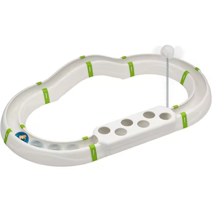 Ferplast Juguete Interactivo para Gatos Laberinto Circuito Juguete para Gatos con Resorte, Bola Luminosa incluida, 72 x 40 cm - 1
