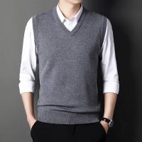 Chaleco tejido con cuello en V para hombre, suéter cálido informal a la moda, Top versátil, Color sólido, novedad de Otoño Invierno 2024 - details 21