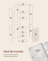 Armario de Baño de Alto Estilo Independiente con 3 Compartimentos Abiertos y 2 Estantes Ajustables - details 5
