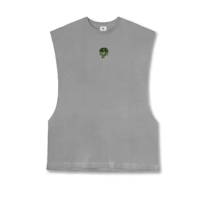Summer Quick Dry Cut Off Sports T Shirts for Men Sleeveless Gym Tank Top Fitness Muscle Tops Bodybuilding Running Tees - 1
