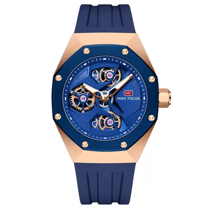 Reloj deportivo esqueleto para hombre, resistente al agua, movimiento de cuarzo japonés, reloj de pulsera informal para negocios, regalo al aire libre para él - 1