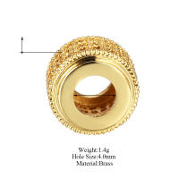 6 uds., 6,5x8,5 MM, cuentas espaciadoras cilíndricas de latón y circonio, pulseras, cuentas, suministros para hacer joyería Diy, accesorios - details 9