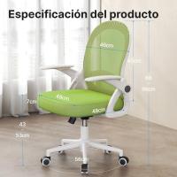 Silla de Escritorio Ergonómica con Malla Transpirable, Reposabrazos Abatibles, Silla para Ordenador de Altura Regulable, Silla Giratoria de 360 ° , Gris - details 17