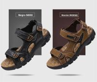 Sandalias cómodas de verano para hombre, zapatos suaves para playa y exterior, transpirables, informales de cuero - details 4