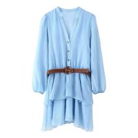 Ropa de mujer europea y americana cinturón popular con vestido decorativo laminado - details 1