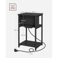 Mesa Adicional con Enchufe Mesita de Noche con 2 Tomas AC y 2 Puertos USB 30 x 34 x 58 cm - details 12
