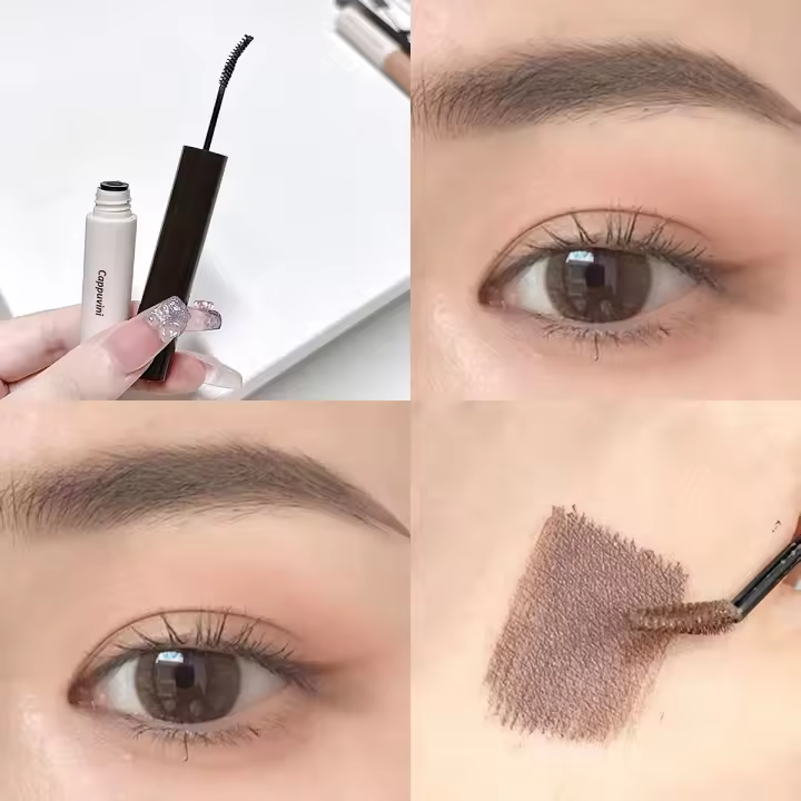 Crema de Cejas de Tinte Líquido Impermeable Mascarilla Fina Natural Gris Marrón - 1