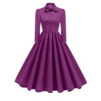 2024 nueva moda bata Vintage vestidos de verano elegantes mujeres Swing manga corta pajarita cuello Rockabilly fiesta graduación vestido de oficina - details 14