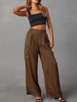 Cargo de cintura alta para mujer, nuevos pantalones de moda, pantalones sueltos de pierna ancha para primavera y verano - details 7