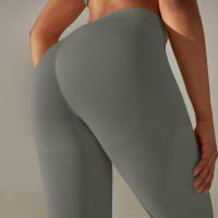 Leggings de yoga sin costuras para mujer, ropa deportiva de entrenamiento, pantalones deportivos de cintura alta - details 33