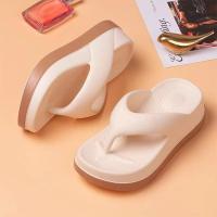 Chanclas de suela gruesa para mujer, sandalias de verano e interior, zapatillas de playa con aumento de altura de 5 cm - details 3