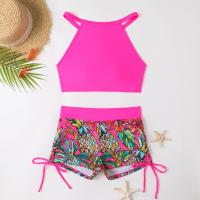 Bañador estampado de cintura alta para mujer, Bikini de cuello alto con cordón, ropa de baño femenina, ropa de playa 2024 - details 11