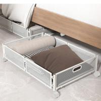 Contenedores de almacenamiento debajo de la cama de gran capacidad con ruedas, contenedores de almacenamiento de ropa para edredón de Metal, plegables con asas - details 5