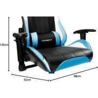 Gaming Profesional, reposabrazos ajustables 2D, pistón clase 4, giratoria, mecanismo de mariposa, cojín lumbar y cervical, color negro/blanco/azul - details 2