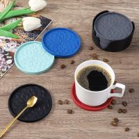 Posavasos de silicona con soporte para bebidas, posavasos para bebidas calientes o frías, antideslizante, antiadherente, bandeja profunda para café, paquete de 6 - details 4