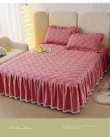 Protector de almohada antideslizante para cama con dientes, color sólido, tamaño completo, para cama doble, individual, Queen - details 2