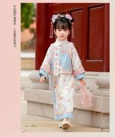 Disfraz antiguo para niños, ropa a cuadros, corte de la dinastía Qing, conjunto de cheongsam de dos piezas de estilo chino para niñas de primavera - details 3