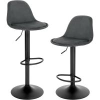 Juego de 2X Taburete Giratorio Taburete Alto de Metal con Altura Ajustable entre 60,5 y 82 cm - details 24