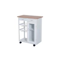 Mesa Auxiliar de Cocina Plegable 91x37x75 cm 6 Ruedas 1 Cajón 2 Cestas - details 6