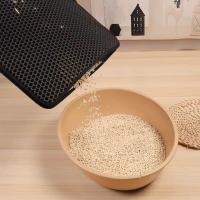 COTTECOTA-Tapete de arena para gatos 40x50 cm Alfombrilla Lavable Mantel de arena para gatos Diseño de panal de abeja bonito tapete impermeable fácil de limpiar, mantel individual para alimentos y agua, lavable para gatos, Tapete para gatos antideslizante - details 4
