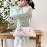Nuevo bolso de hombro estilo coreano a cuadros, de piel sintética, con lazo dulce, estilo Boston, informal, de color sólido, bolso de mano para mujer, para regalo. - details 33